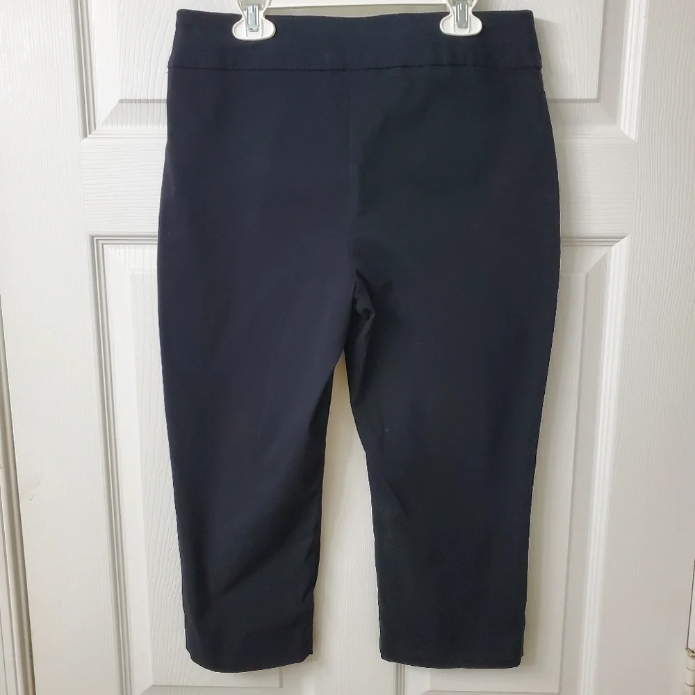 JM Collection Women's Petite Stretch Black Cropped Pants/capri  Medium - Picture 2 of 5